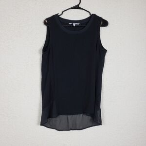 Adrienne vittadini black tank with lace trim